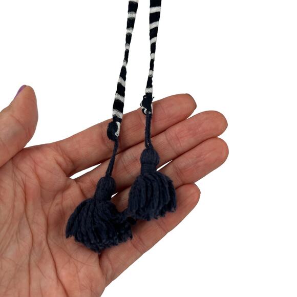 Faithfull The Brand Striped Rayon V Neck Tunic Top Beach Coverup Size 4 - Picture 5 of 14